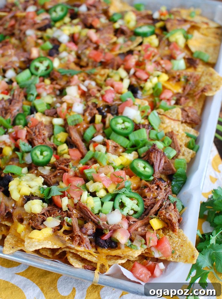 Beef Nachos on a tray
