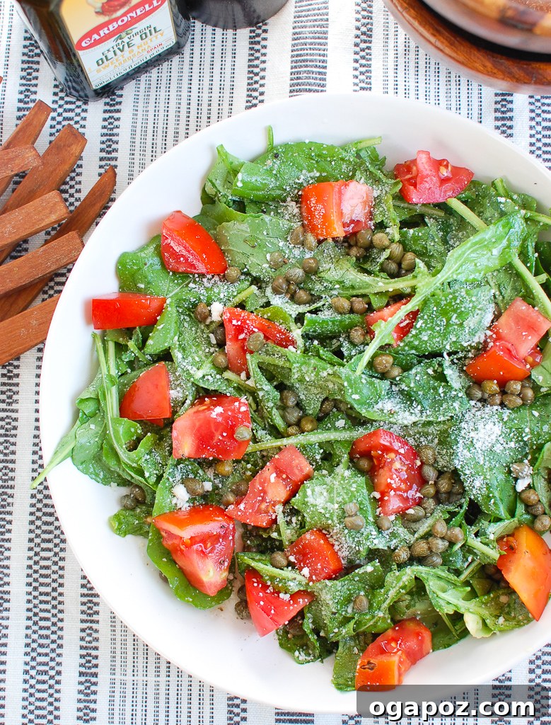 Rocket and Caper Salad 6 Arugula Salad with Capers with tomatoes