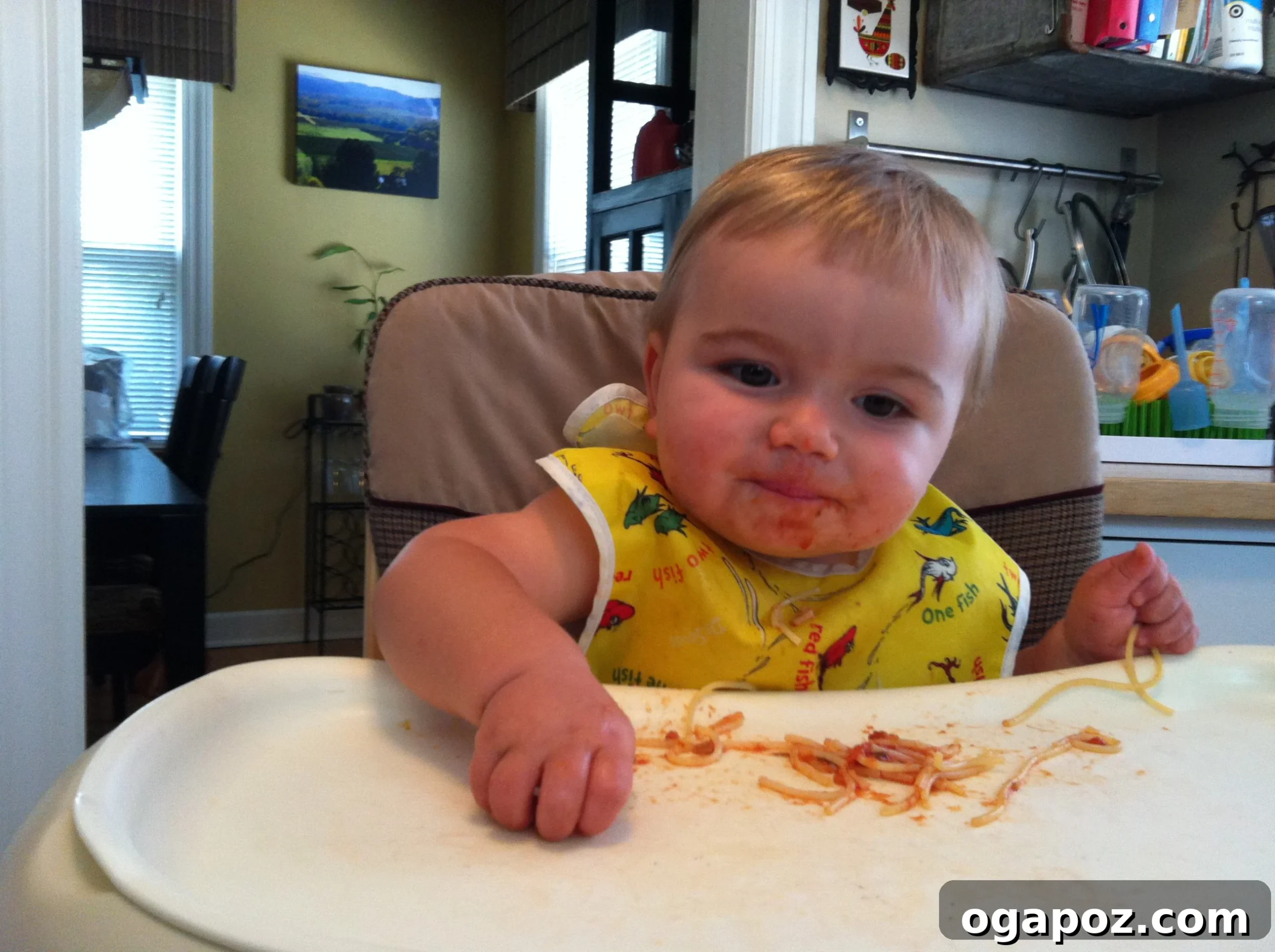 IMG_2980 Baby eating spaghetti messy