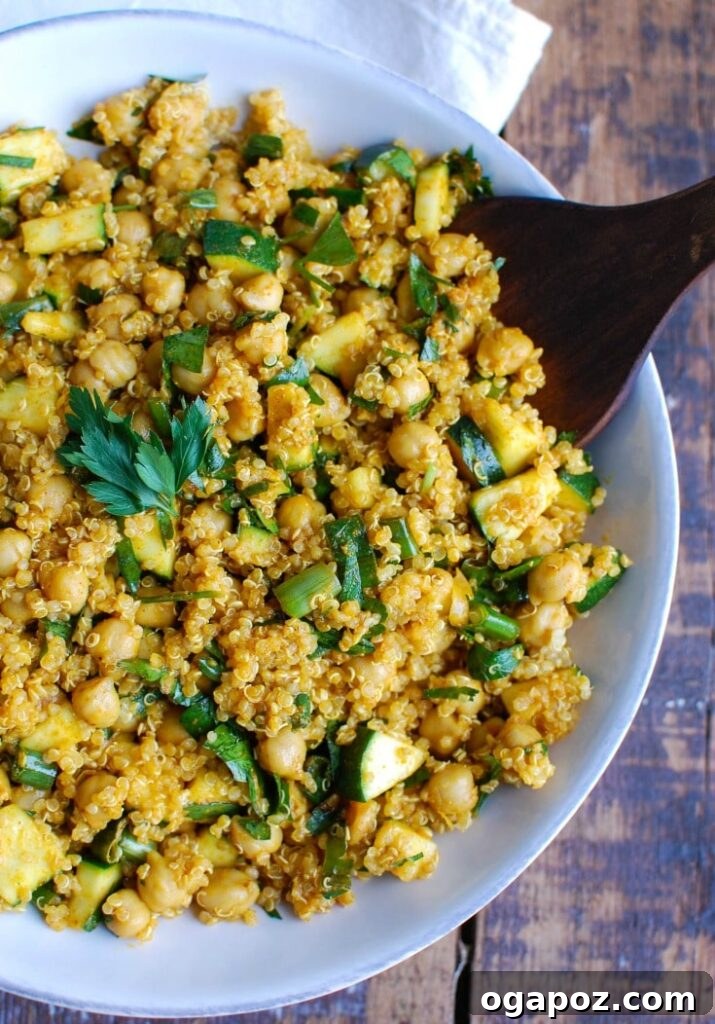 Mediterranean Magic: 10 Spices to Transform Your Meals 9 Zucchini Chickpea Quinoa Salad in bowl