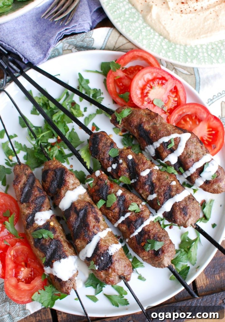 Grilled Beef Kafta Kebabs