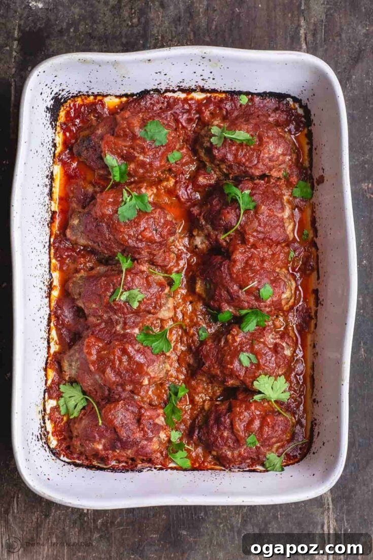 Greek Baked Meatballs: Soutzoukakia