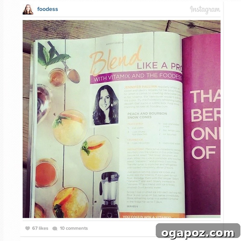 Refreshing Peach Shaved Ice 5 Author Jennifer Pallian proudly showcasing a food magazine featuring her recipe, symbolizing a personal achievement.