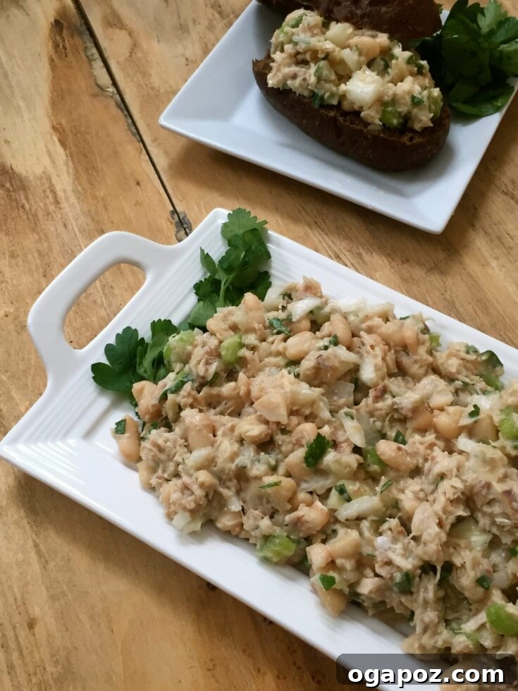 Italian Style Tuna Salad, served with fresh greens.