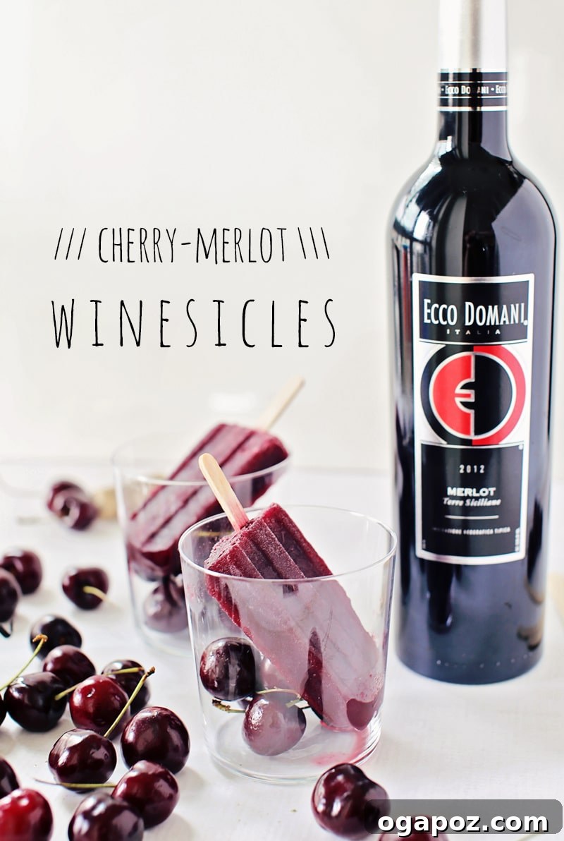 3-Ingredient Spiked Pops 5 Garnished alcohol popsicle, showcasing its rich color and inviting texture.