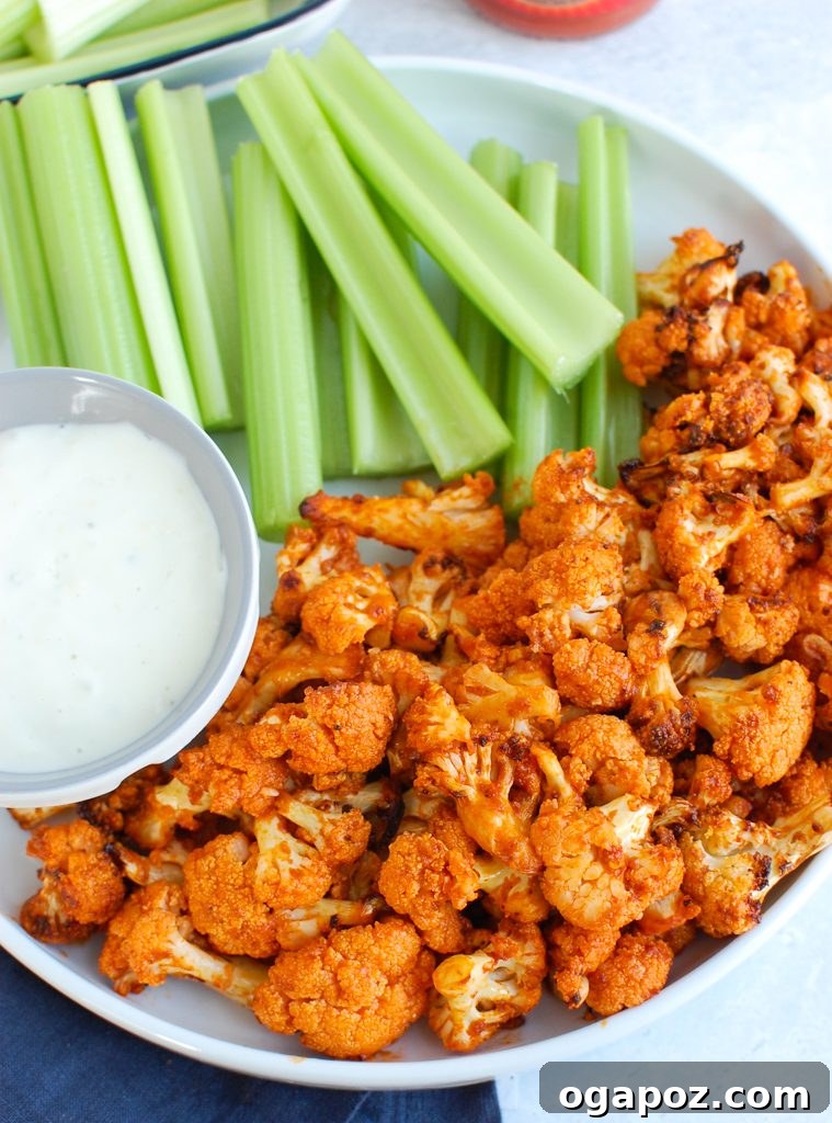 Air-Fried Spicy Cauliflower Wings 3 Key ingredients for Air Fryer Buffalo Cauliflower including fresh cauliflower, hot sauce, and spices