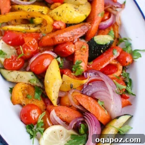 Sun-Kissed Mediterranean Medley 6 Mediterranean Roasted Vegetables in white platter