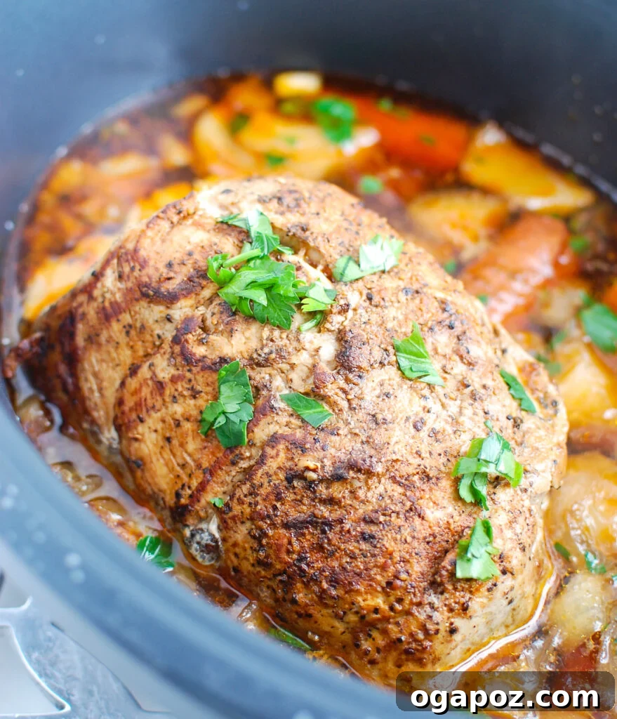 Slow Cooker Pork Shoulder Perfection 2 Slow Cooker Pork Roast Recipe in the slow cooker, ready to cook