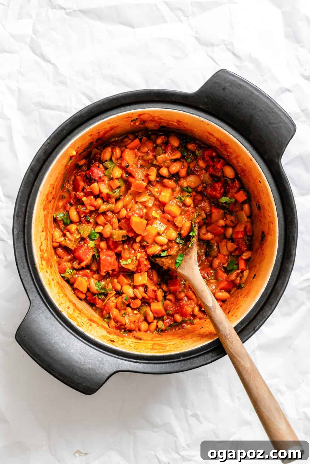 The Ultimate Homemade Vegetarian Chili 4 Homemade Vegetarian Chili simmering in a large pot