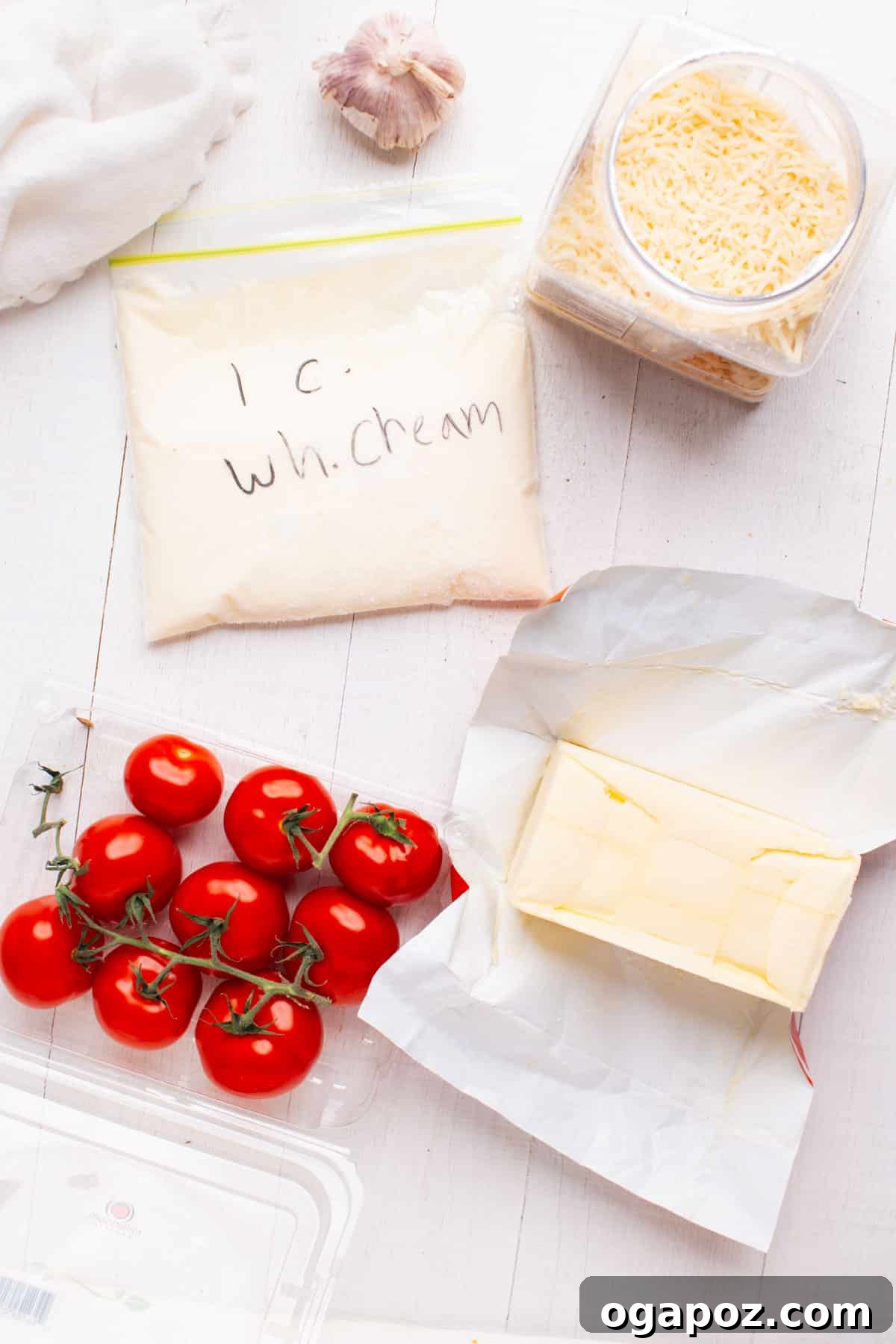Irresistible Gnocchi Sauce Quick and Easy 3 Gnocchi Sauce Ingredients Laid Out on a Countertop