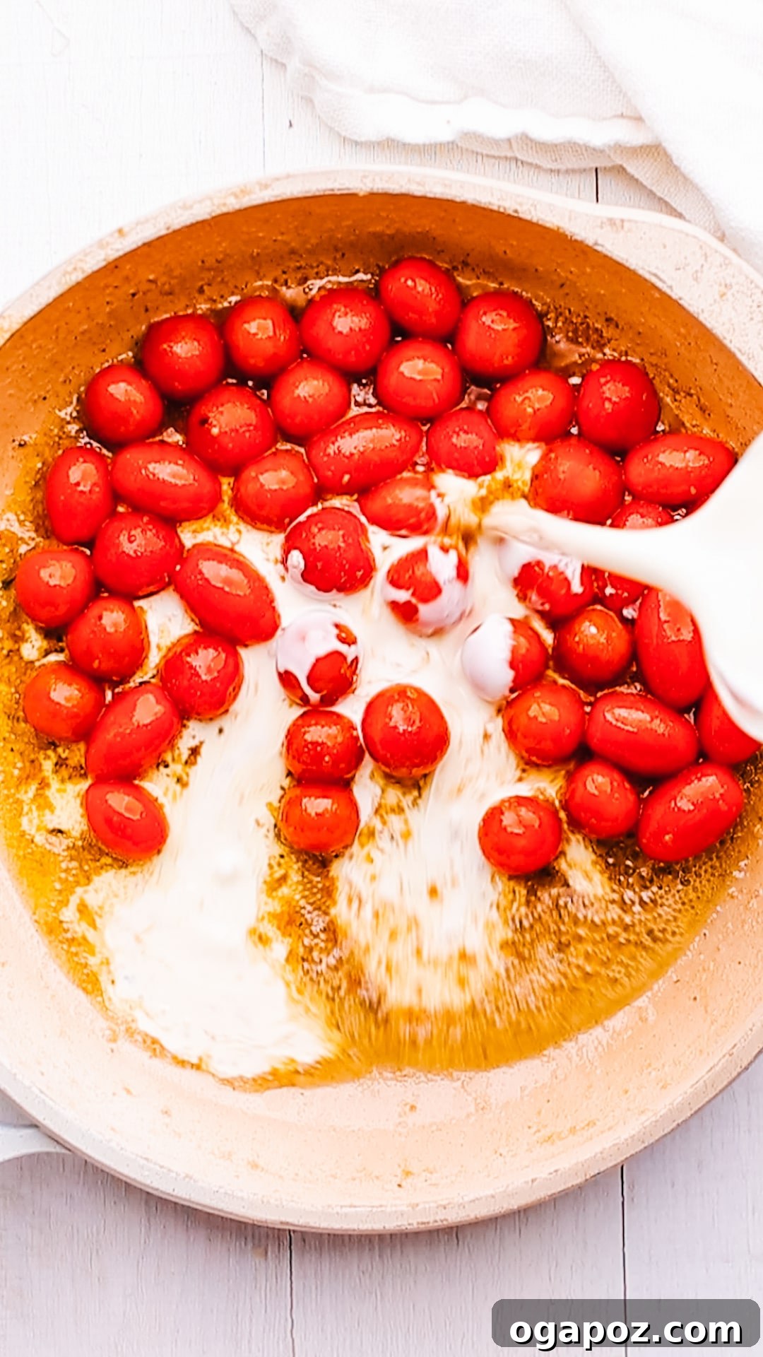 Irresistible Gnocchi Sauce Quick and Easy 8 Adding heavy cream to tomato base for gnocchi sauce