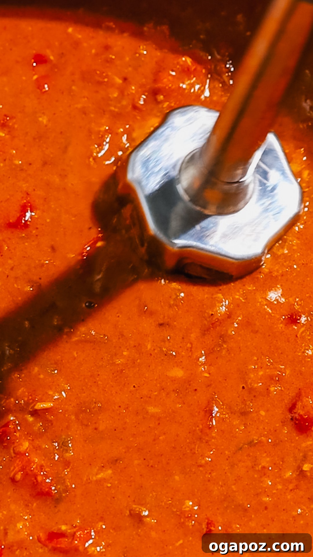 Perfect Butter Chicken From Your Kitchen Outshining Restaurants 7 Pureeing the rich butter chicken sauce with an immersion blender.