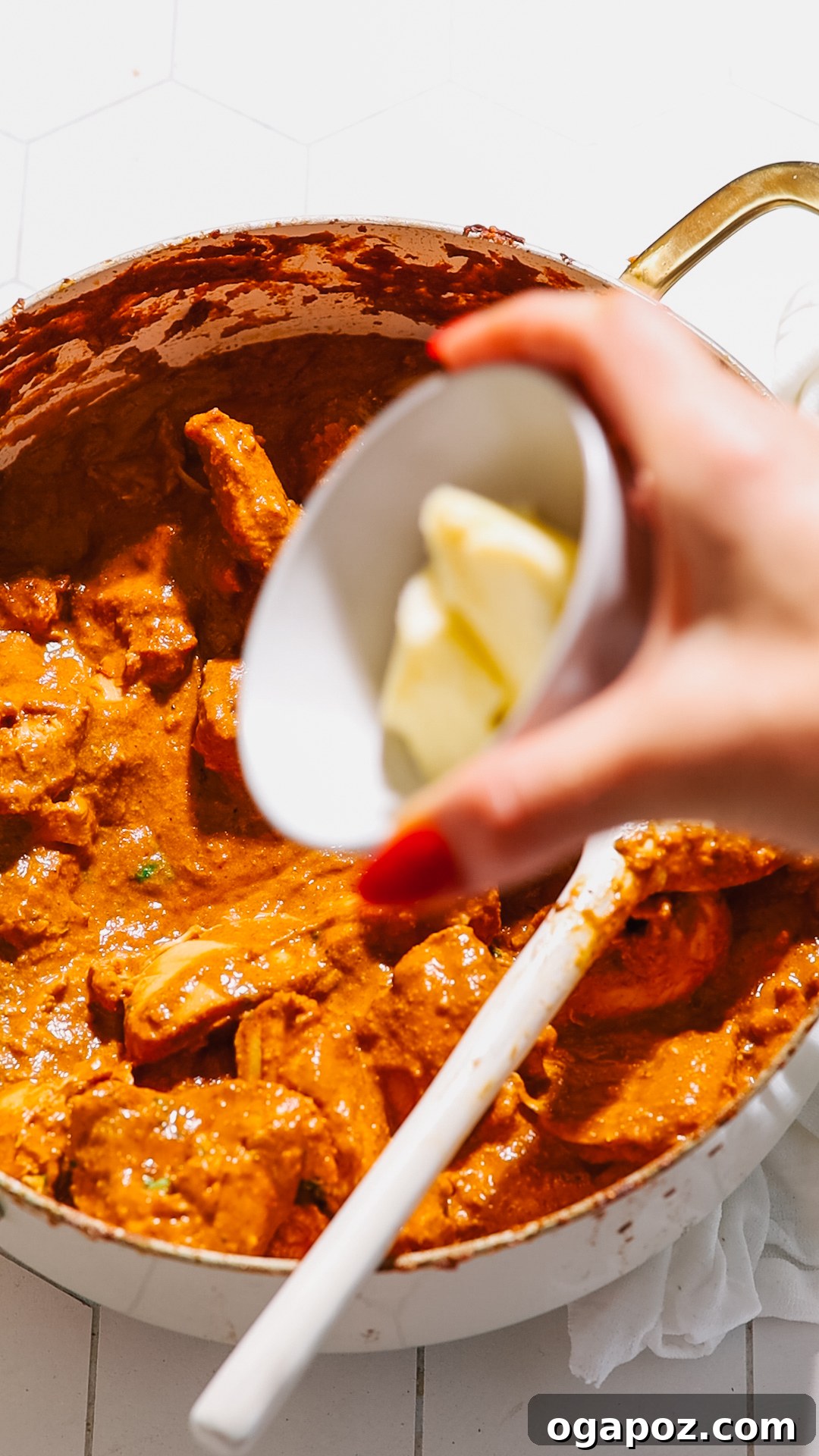 Perfect Butter Chicken From Your Kitchen Outshining Restaurants 9 Stirring in a knob of butter to the finished butter chicken sauce for extra richness.