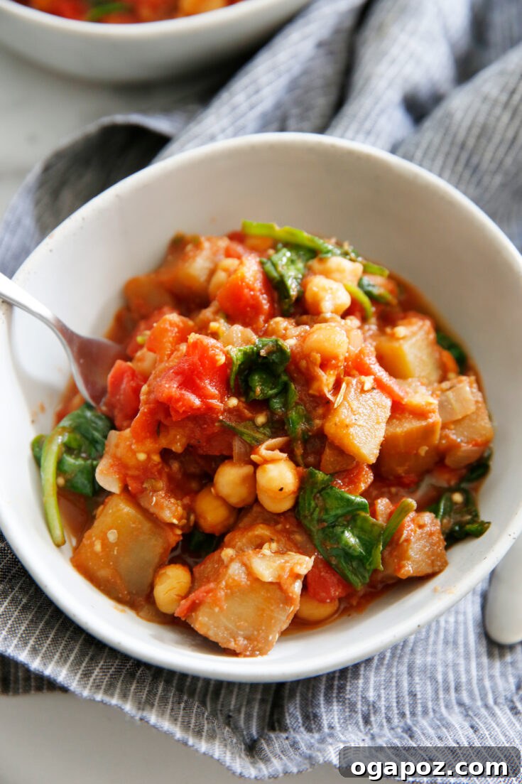 Savory Tomato, Eggplant, and Chickpea Stew