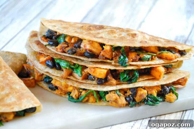 Delicious Black Bean & Sweet Potato Quesadillas