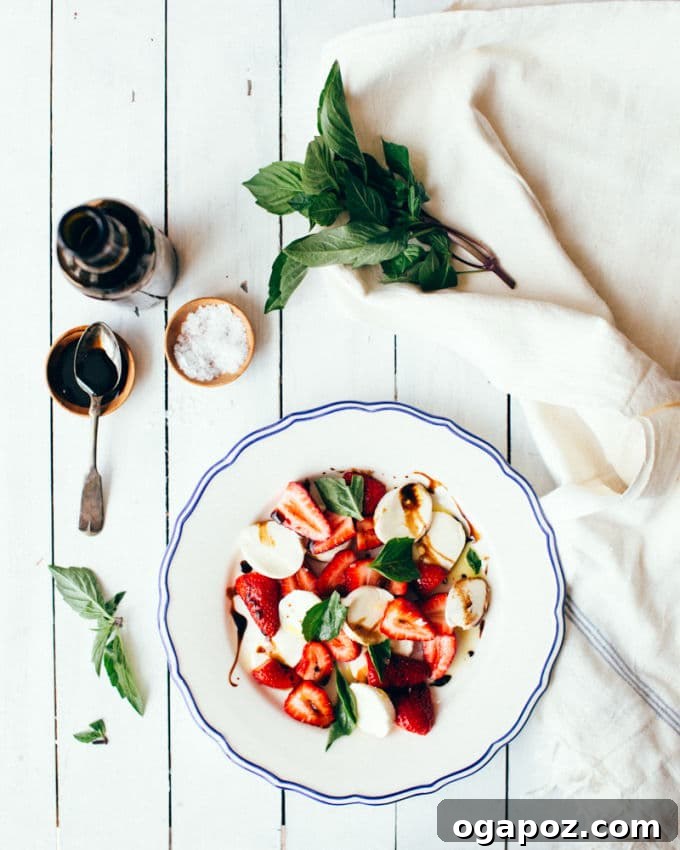 Fruity Caprese Twist 4 Balsamic reduction drizzled over fresh ingredients
