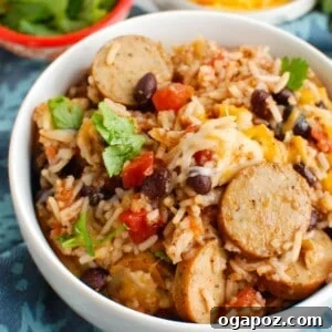 Sausage and Bean Casserole in a dish