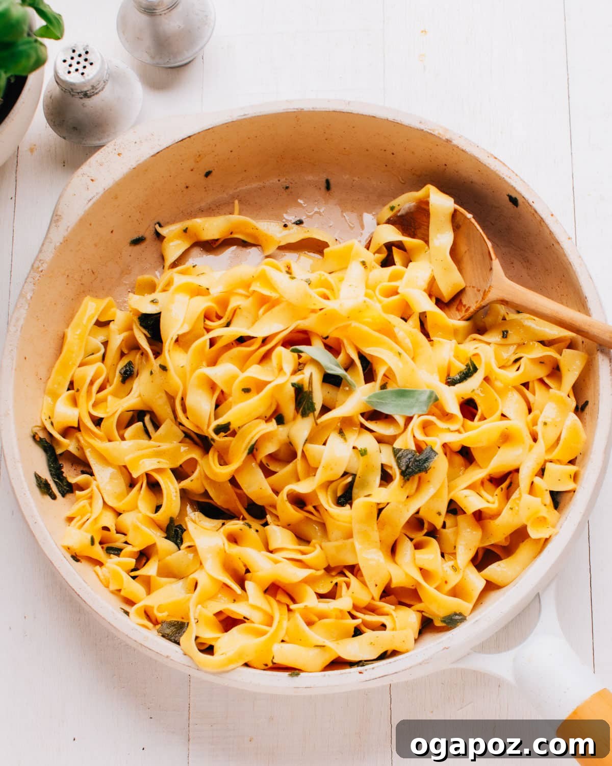 Golden Sage Butter Sauce Three Ingredients Five Minutes 6 Brown Butter Sage Sauce in a serving bowl