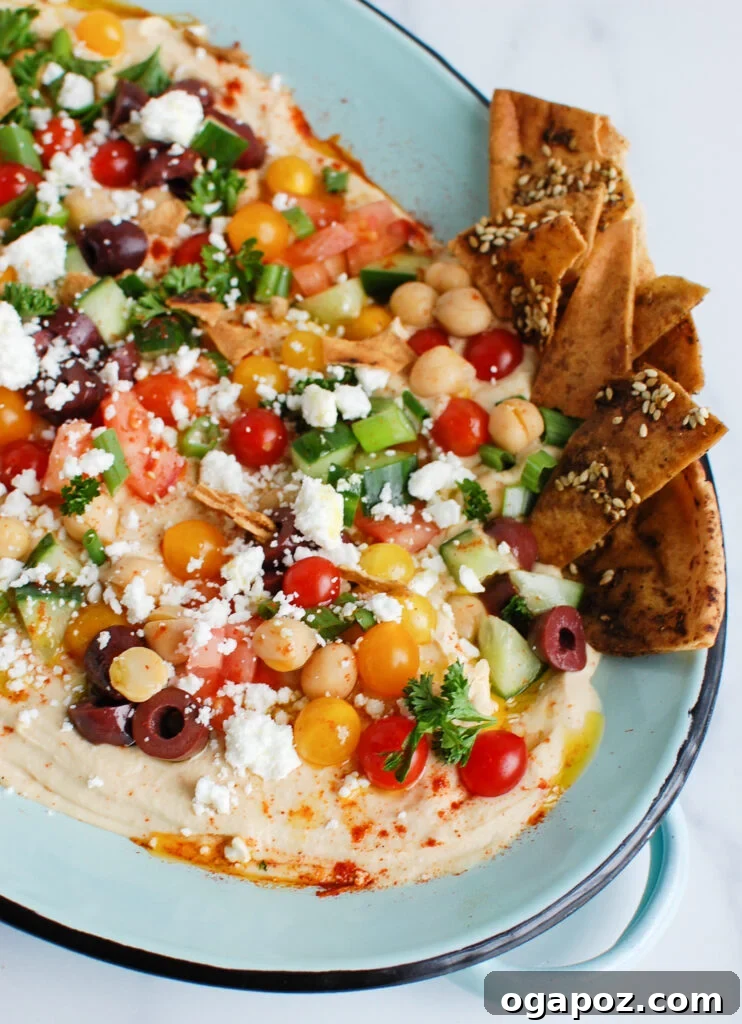 Mediterranean Hummus Delight 2 Hummus Platter on teal plate