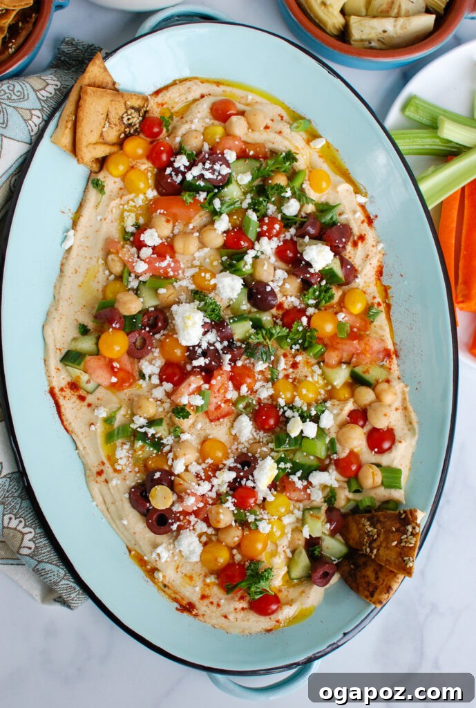 Mediterranean Hummus Delight 4 Hummus Platter with pita chips