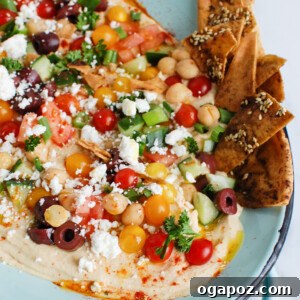 Hummus Platter on teal plate