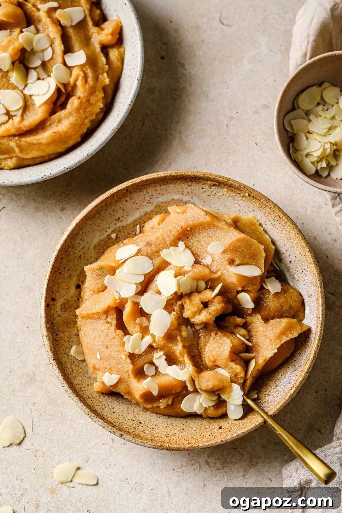 Easy Indian Desserts That Wow 13 A serving of delicious Halwa, a buttery semolina pudding perfumed with fragrant cardamom, making it a heavenly tea-time treat.