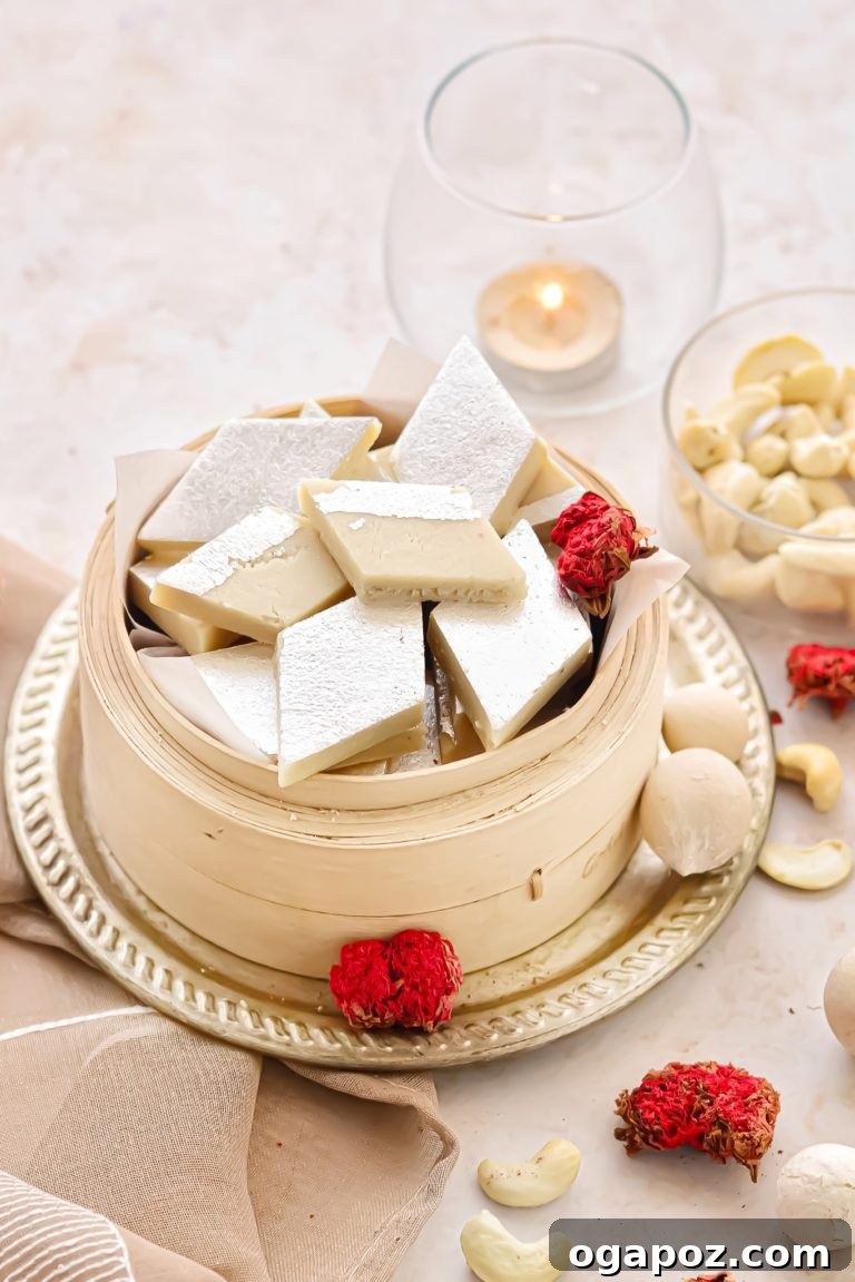 Easy Indian Desserts That Wow 16 Smooth and festive Kaju Katli, diamond-cut cashew fudge, a popular Indian sweet for festivals, weddings, and Diwali.