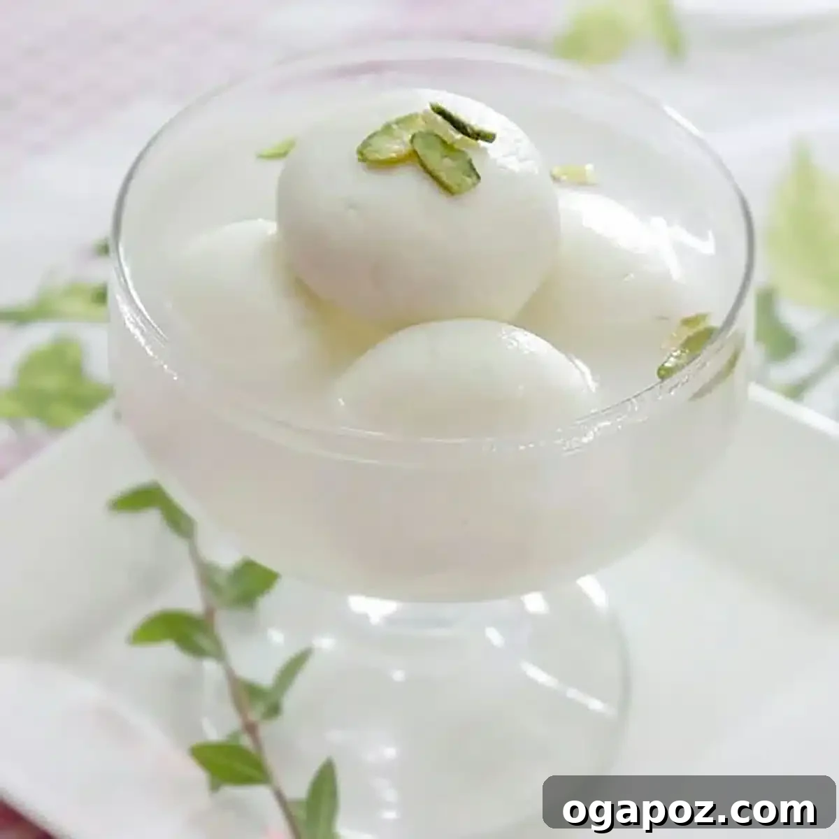 Easy Indian Desserts That Wow 10 Traditional Rasgulla, showcasing soft paneer balls simmering in a light sugar syrup, a popular Indian festival dessert.