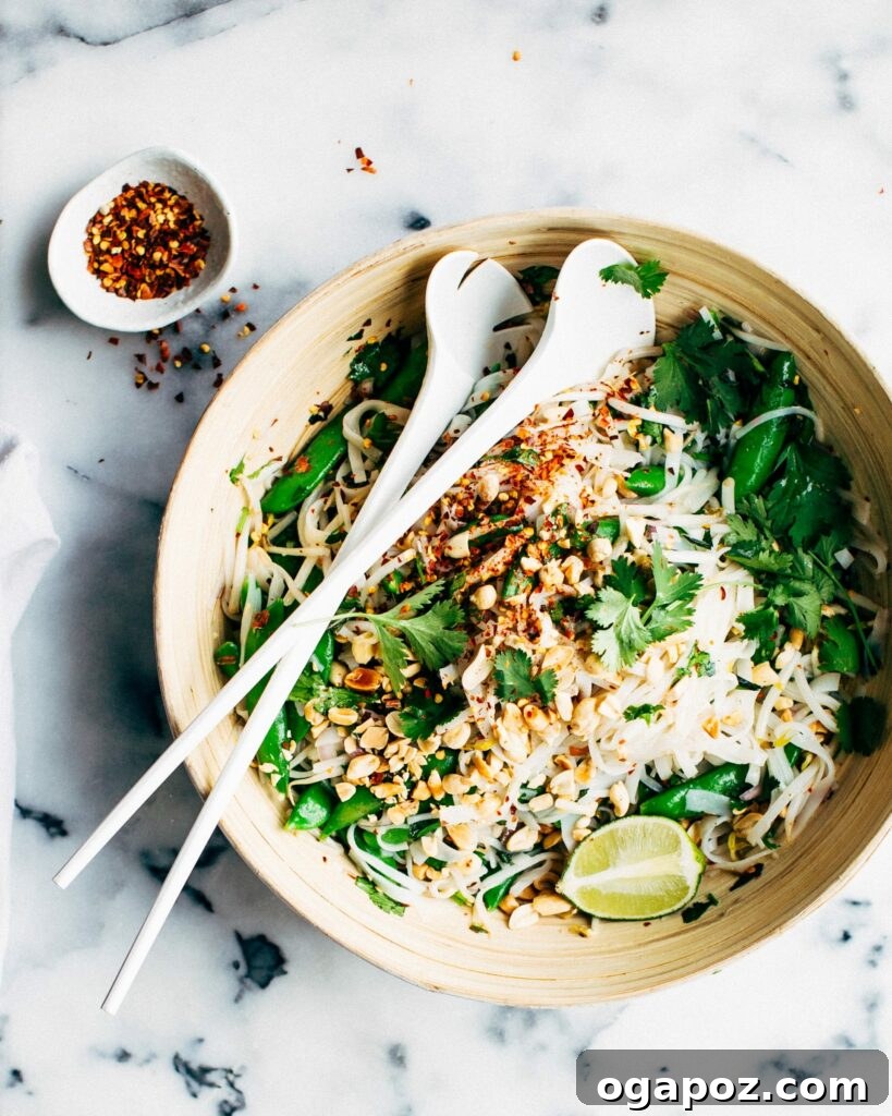 35+ Irresistible Side Dishes for Salmon 20 Thai Noodle Salad with Sweet Chili Dressing, full of vibrant colors and textures.