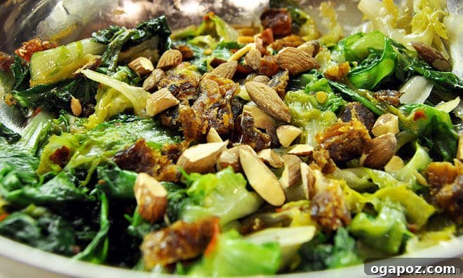 35+ Irresistible Side Dishes for Salmon 25 Wilted Endive Lettuce with Orange, Dates, and Almonds.