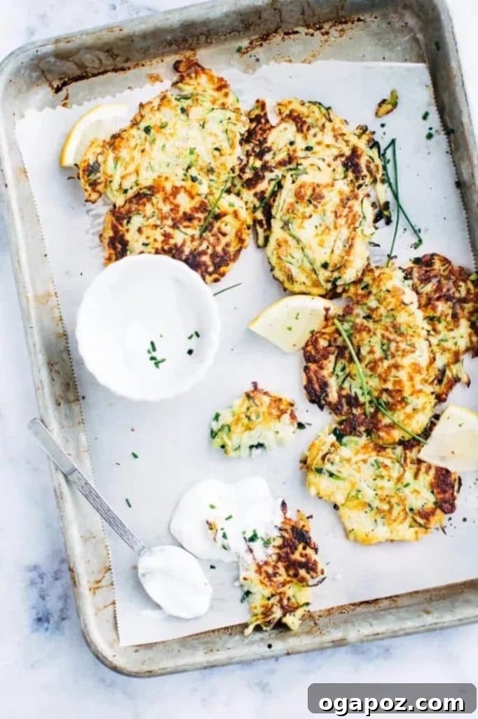 35+ Irresistible Side Dishes for Salmon 5 Oven baked, crispy Zucchini Fritters recipe. A great savoury breakfast or delicious party appetizer, made with bread crumbs for leftover summer squash.