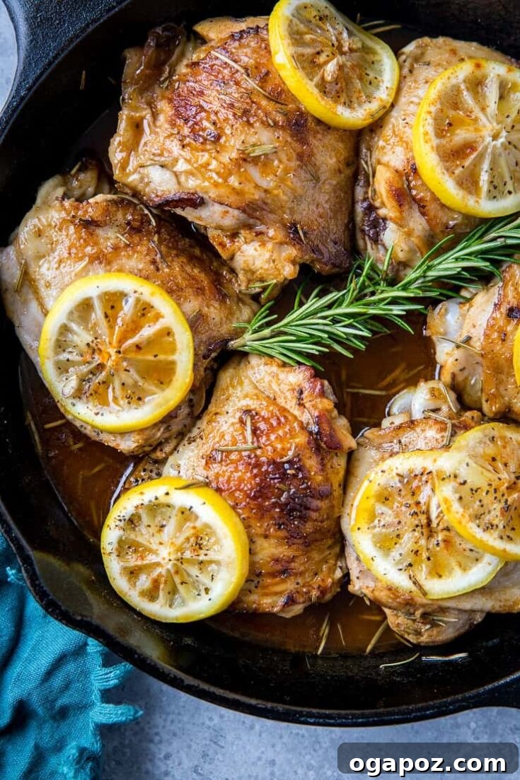 Lemon Rosemary Braised Chicken Thighs