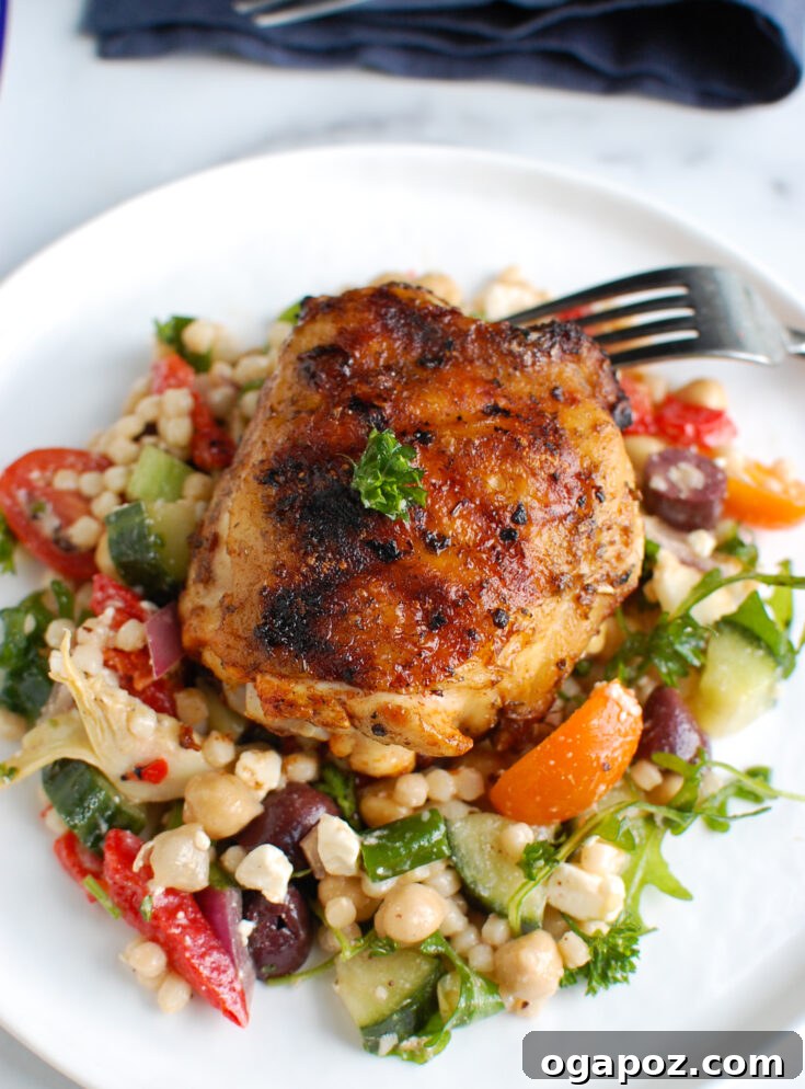 Grilled Chicken Thighs with Greek Marinade