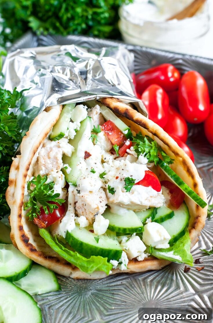 Easy Chicken Gyros with Greek Feta Sauce