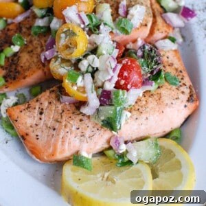 Mediterranean Salmon with Greek topping
