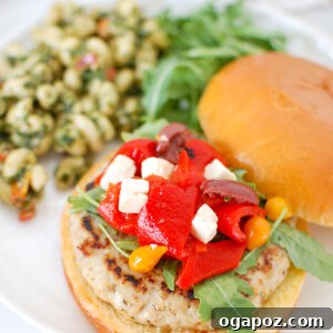 Greek Chicken Burgers on bun