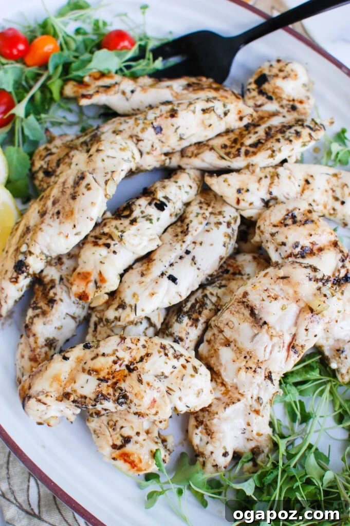 Zesty Lemon Chicken Marinade 2 Platter of perfectly cooked Lemon Marinade for Chicken, garnished with fresh herbs