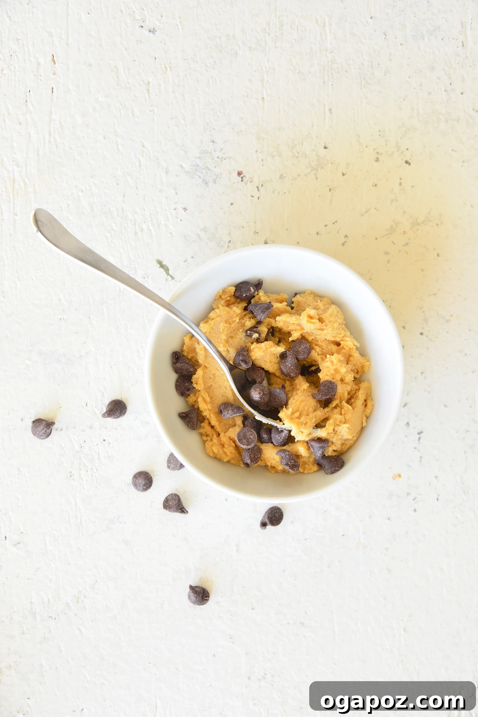 Solo Cookie Dough Indulgence 4 Edible Cookie Dough for One dough in a bowl, perfectly mixed.