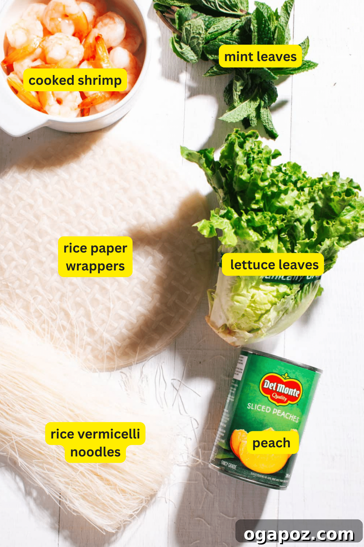 Spring Rolls ingredients