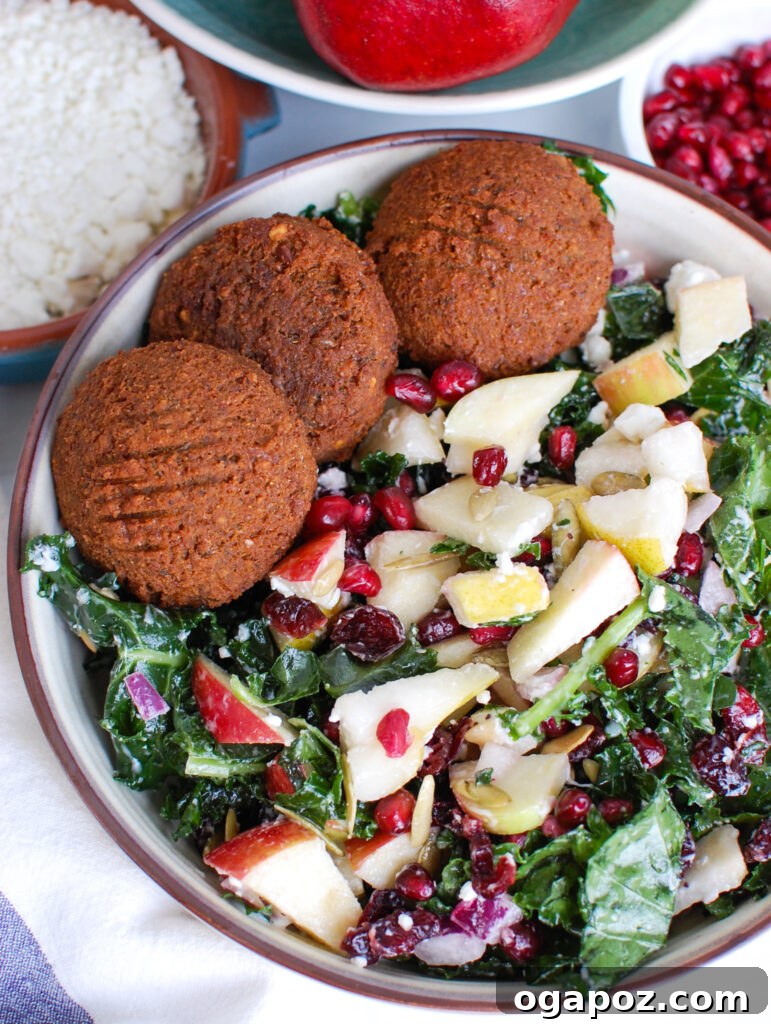 Crisp Autumn Harvest Salad 4 Easy Fall Salad with falafel as an optional protein topping
