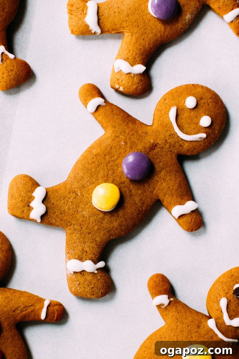 Melt-in-Your-Mouth Chewy Gingerbread 2 Freshly baked gingerbread men ready for decoration
