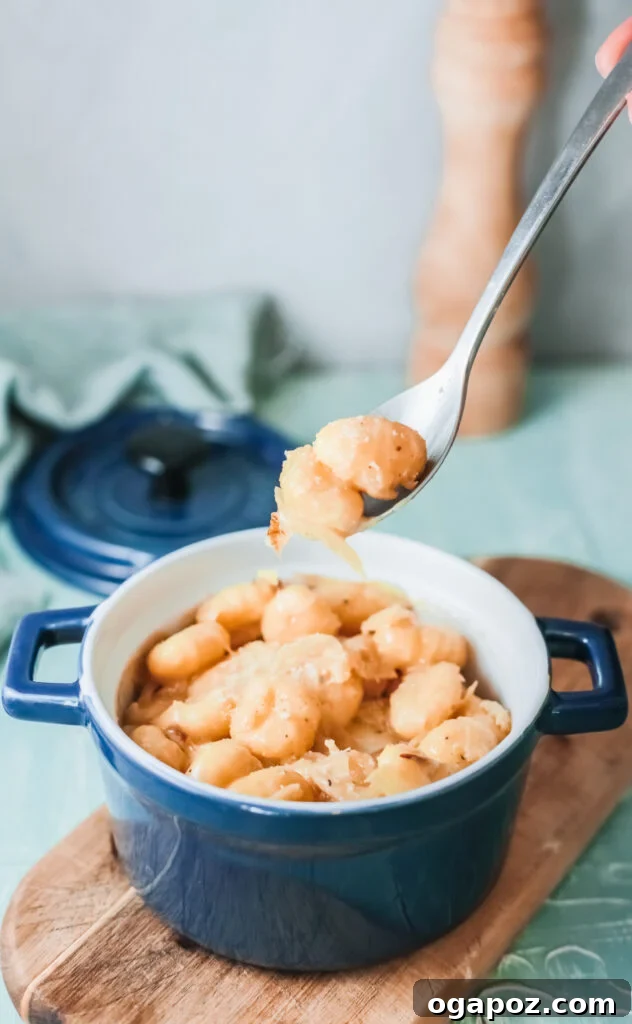 Hearty One Pot French Onion Gnocchi 2 One Pot French Onion Gnocchi with fork