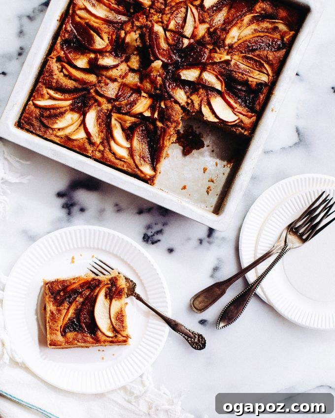 Spiced Apple Pie Cake 5 A top-down view of the freshly baked Apple Pie Cake, golden and inviting.