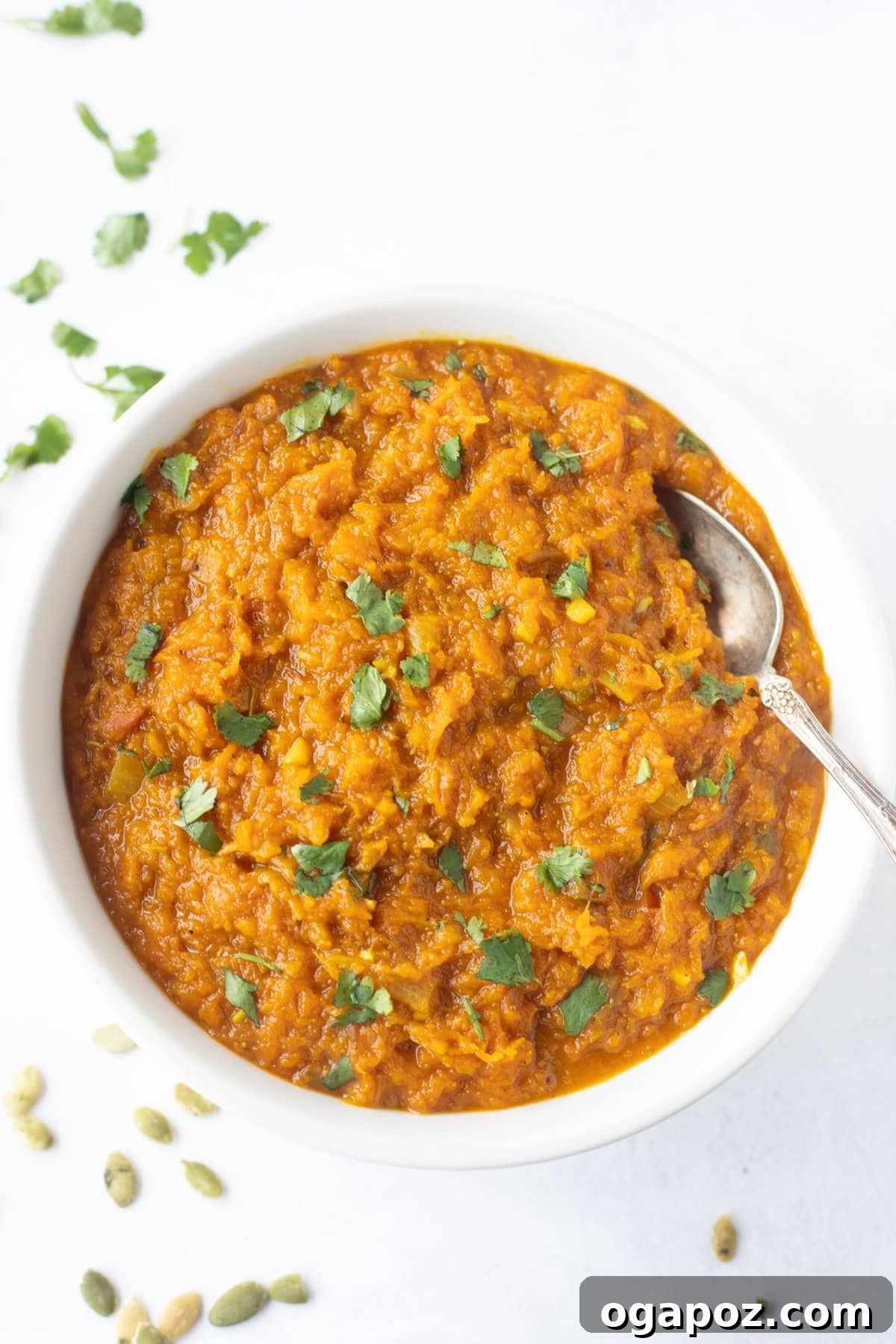 Flavorful Indian Vegetarian Dinner Ideas 18 A warming and delightful Indian Pumpkin Curry, presented as a comforting main course or a versatile side dish.