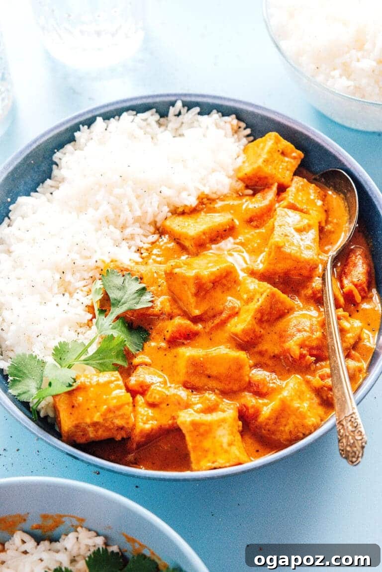 Flavorful Indian Vegetarian Dinner Ideas 20 A vibrant and appetizing bowl of Tofu Curry, prepared and ready to be enjoyed as a quick, healthy, and flavorful meal.