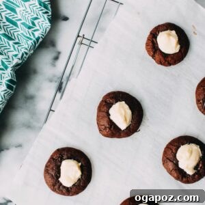 Finished chocolate cheesecake cookies ready to be served