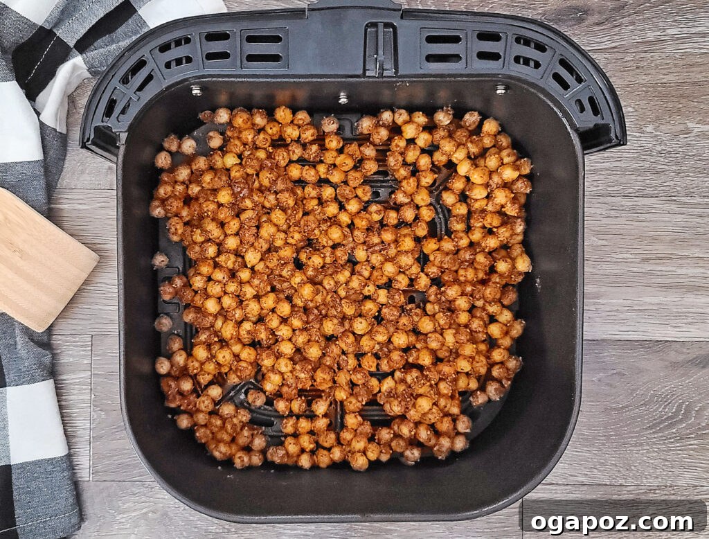 Crunchy Air Fryer Chickpeas 6 Air Fryer Chickpeas in the air fryer