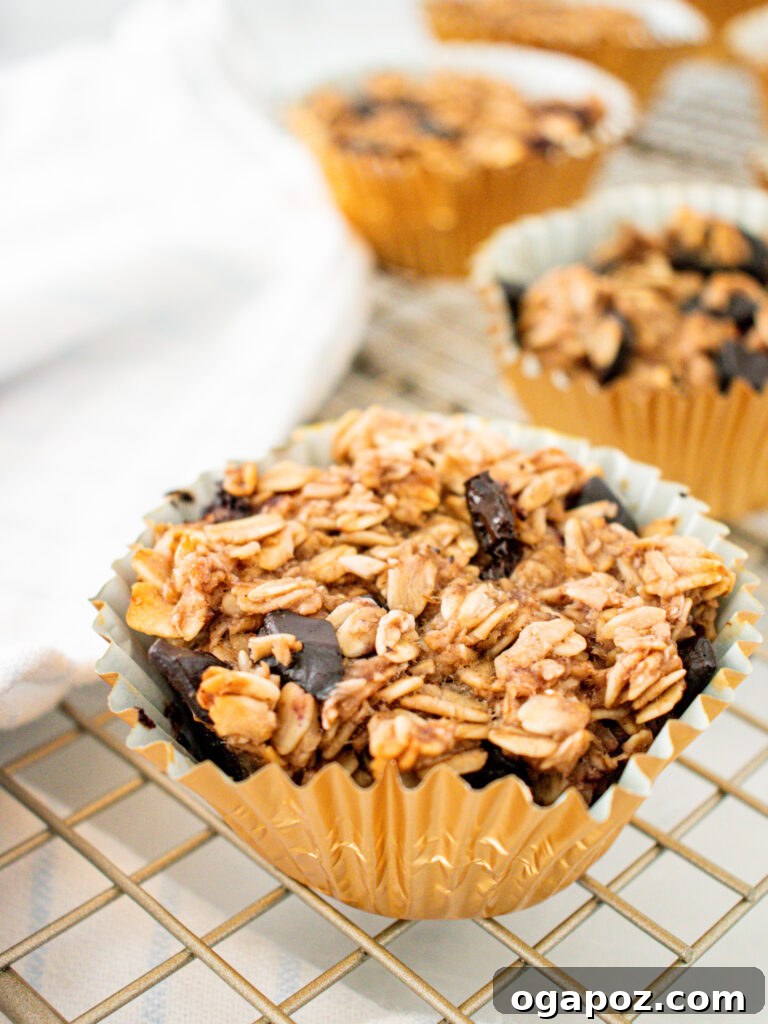 Golden Banana Oat Goodness 5 Golden Banana Oatmeal Muffins baked in elegant gold foil liners, ready to be served