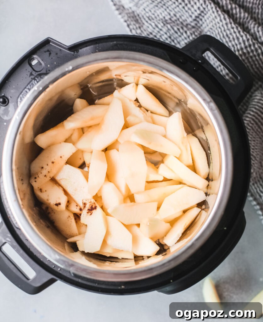 Sweet and Simple Instant Pot Applesauce 5 Instant Pot Applesauce in pressure cooker