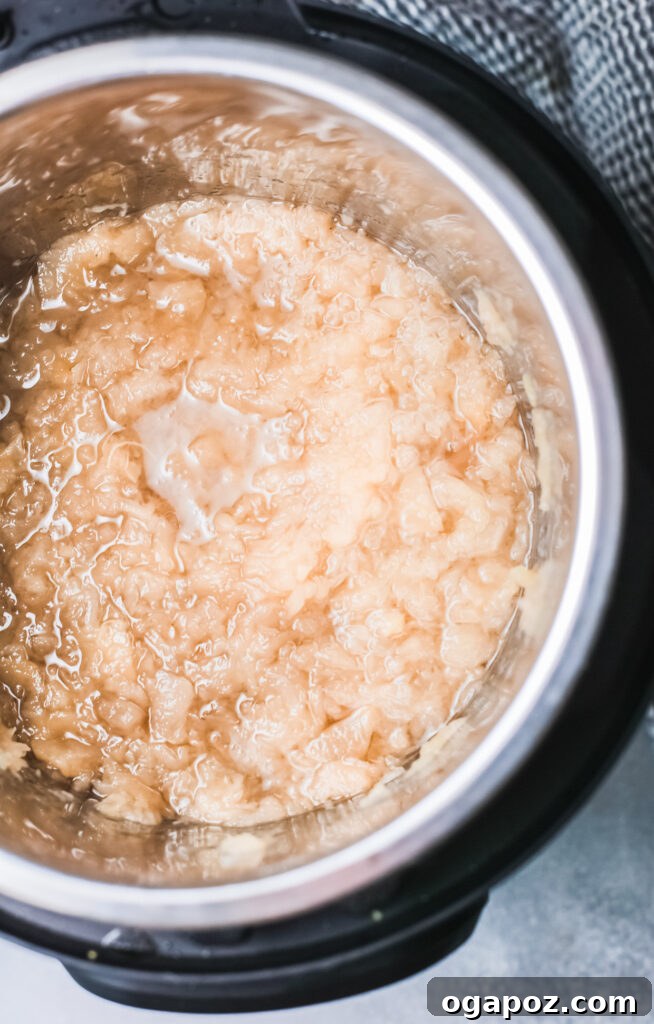 Sweet and Simple Instant Pot Applesauce 6 Instant Pot Applesauce in instant pot
